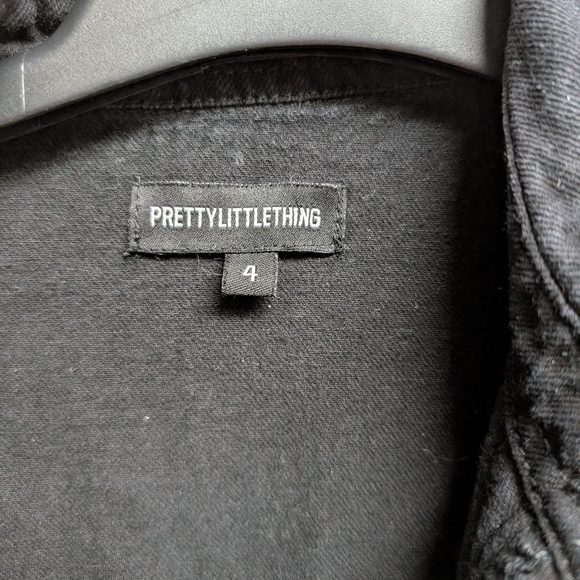 PrettyLittleThing Black Boilersuit Jumpsuit, sz 4 - Picture 4 of 5